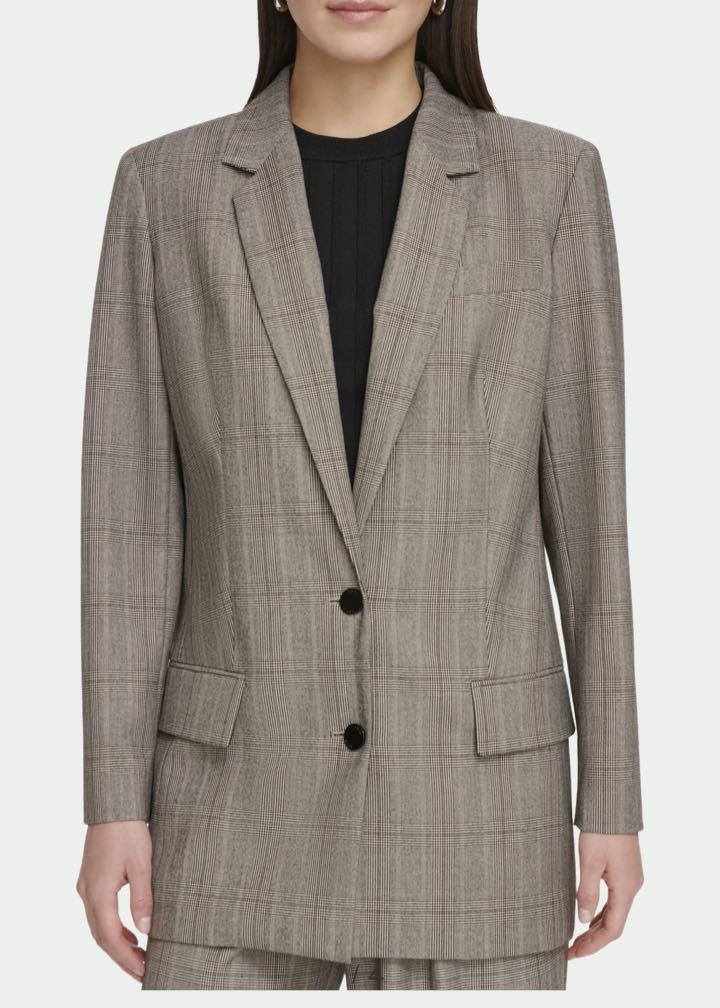 Plaid Two-Button Blazer by DKNY