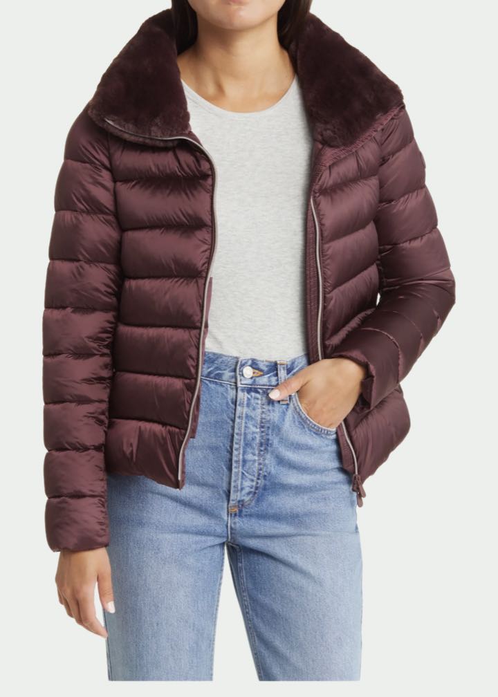 Mei Faux Fur Collar Puffer Jacket by Save the Duck