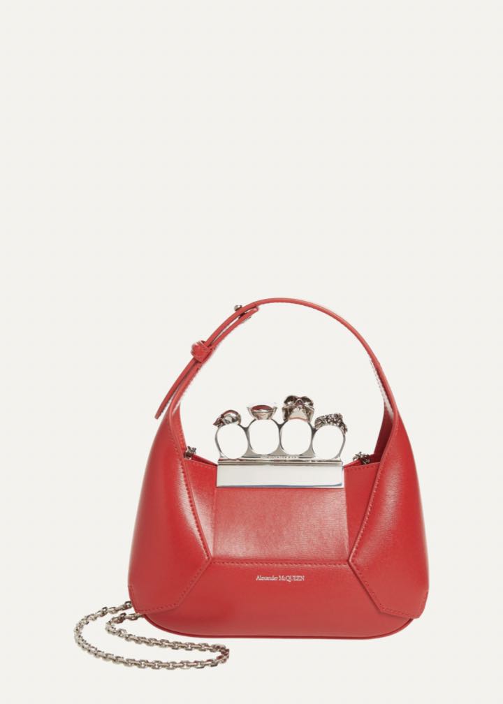 Mini Jewelled Leather Hobo by Alexander McQueen