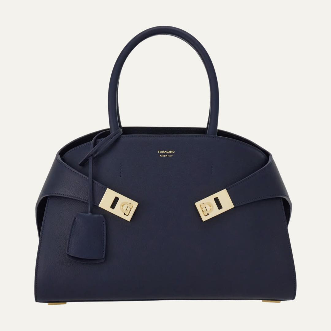 Small Hug Leather Satchel by Ferragamo