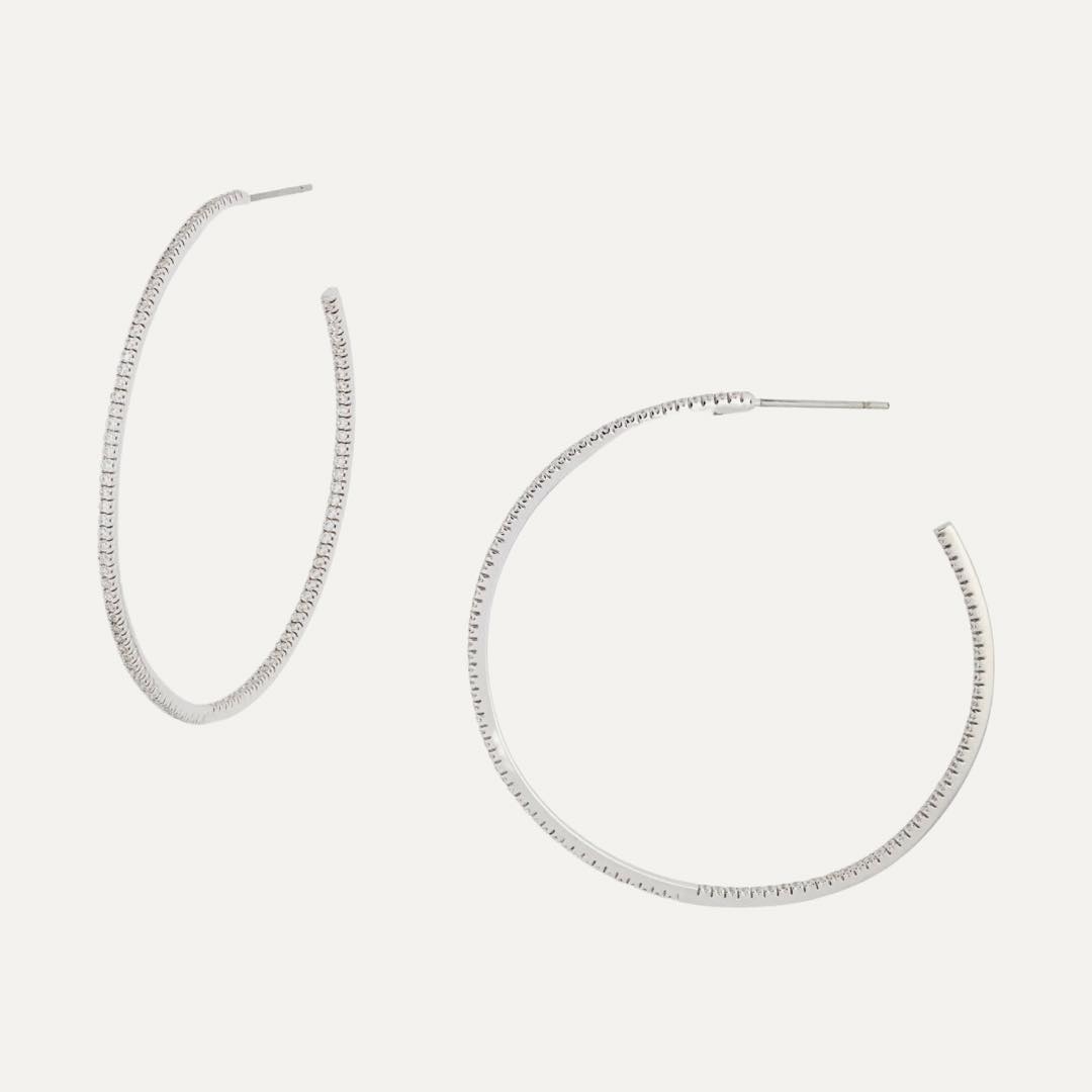 Pavé Cubic Zirconia Hoop Earrings by Nordstrom