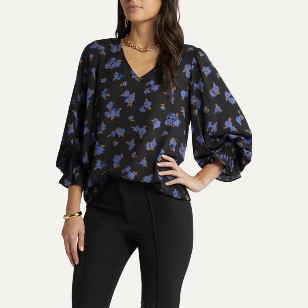 Soft Blooms Ruffle Cuff Blouse by Halogen®