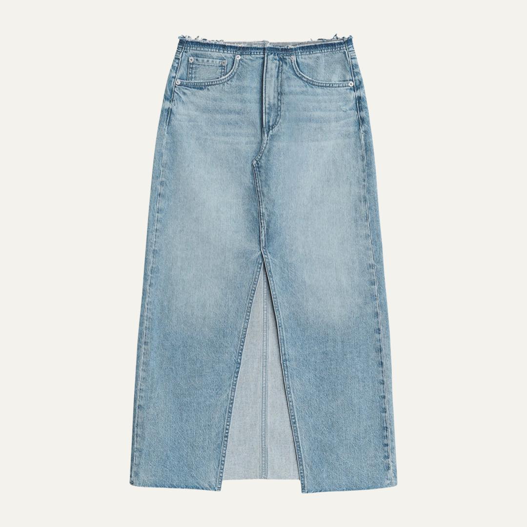 Clara Raw Edge Cotton Denim Skirt by rag & bone