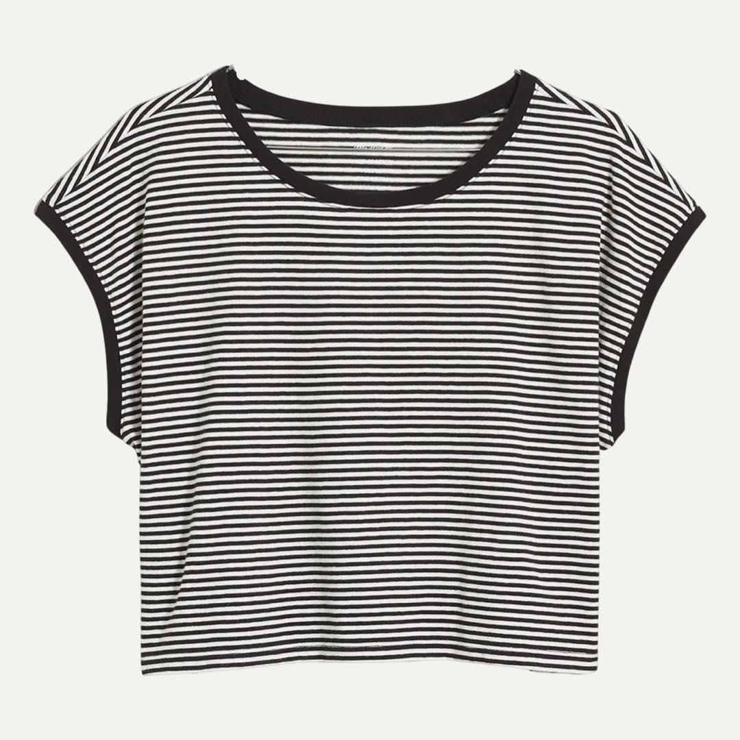 Stripe Crewneck Crop Muscle Tank by Madewell