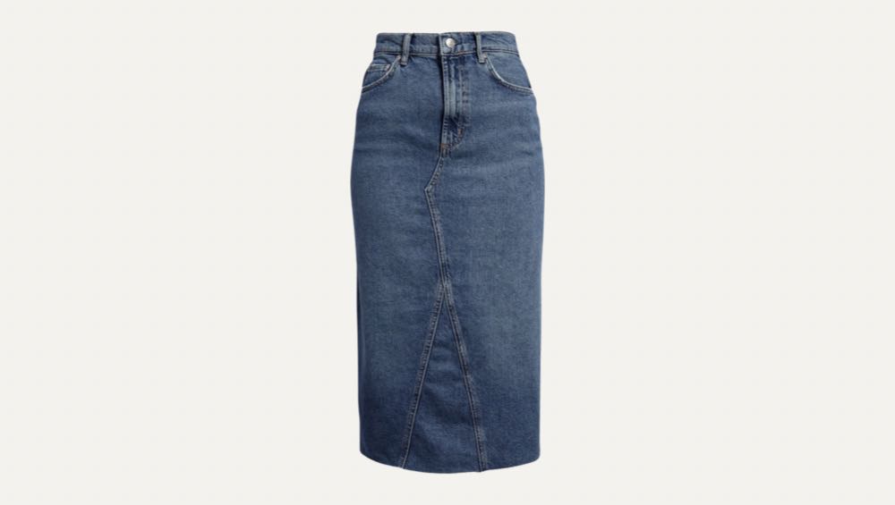 The Highland Nonstretch Denim Midi Skirt by Rails