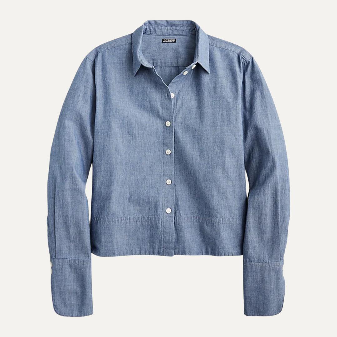 Cropped garçon shirt in chambray by J.Crew