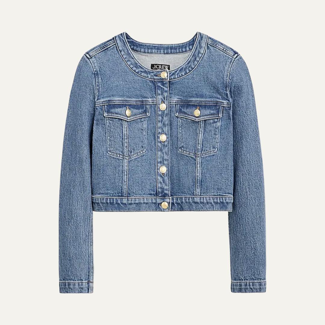 Louisa patch-pocket lady jacket in denim by J.Crew