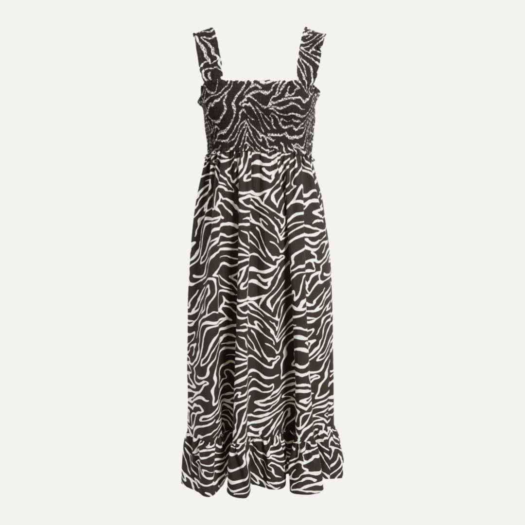 Rumi Zebra Print Cotton Blend Midi Sundress by Rails Rumi Zebra Print Cotton Blend Midi Sundress by Rails