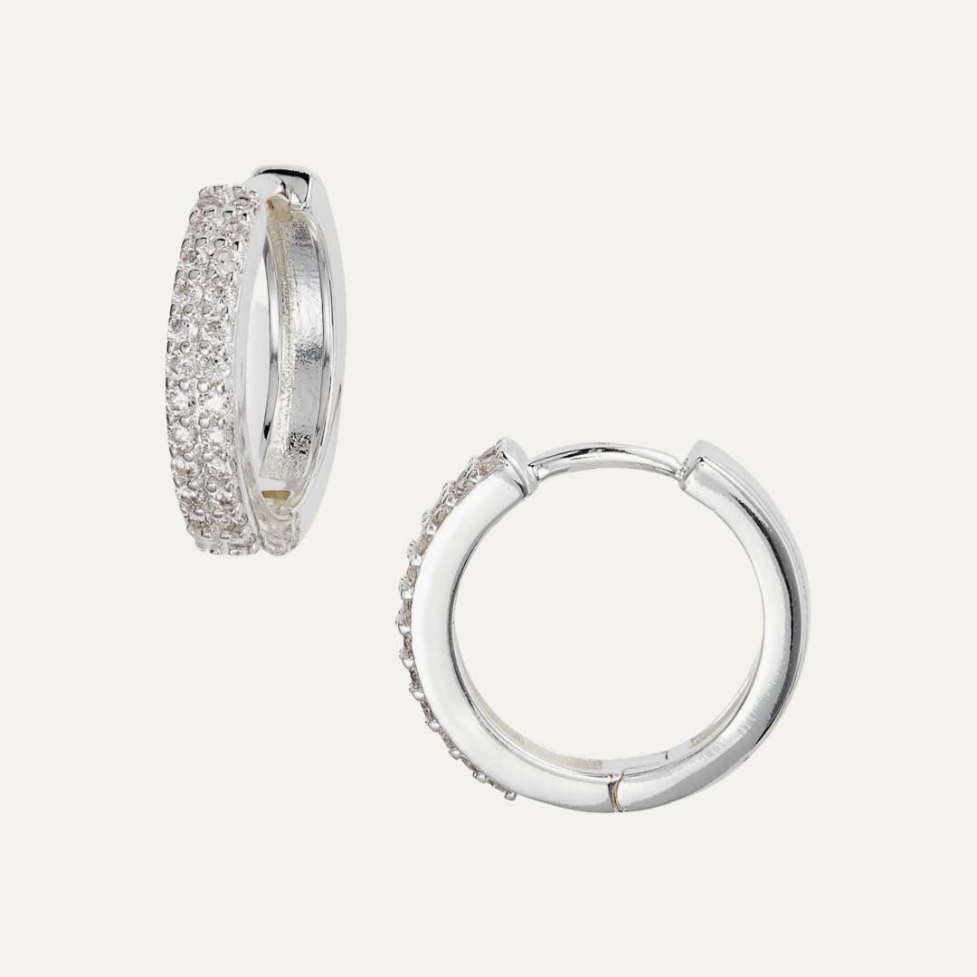 Demi Fine Pavé Hoop Earrings by Nordstrom Demi Fine Pavé Hoop Earrings by Nordstrom