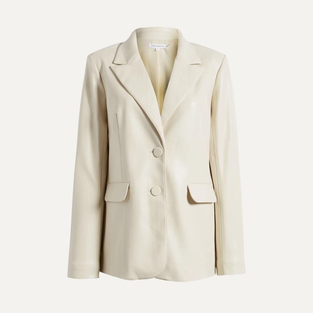 Better Than Leather Faux Leather Blazer by Good American Better Than Leather Faux Leather Blazer by Good American