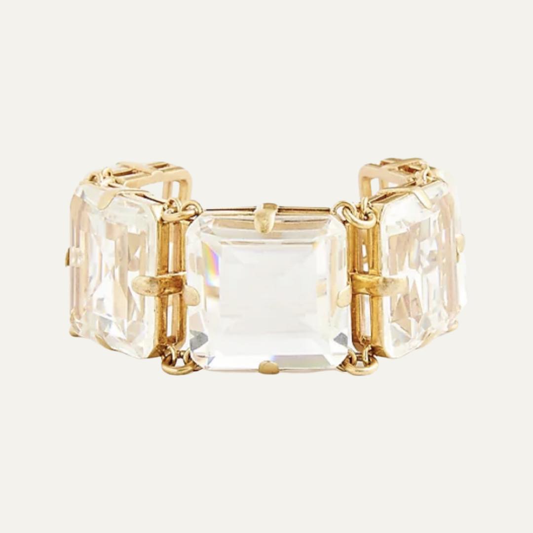 Oversized faceted-glass bracelet
