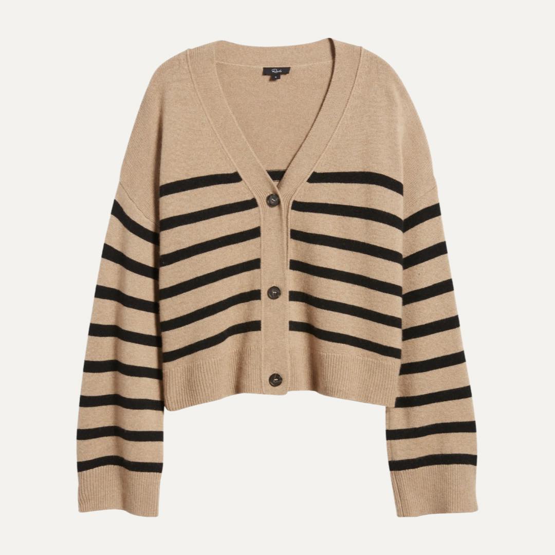 Geneva Stripe Wool Blend Cardigan by Rails