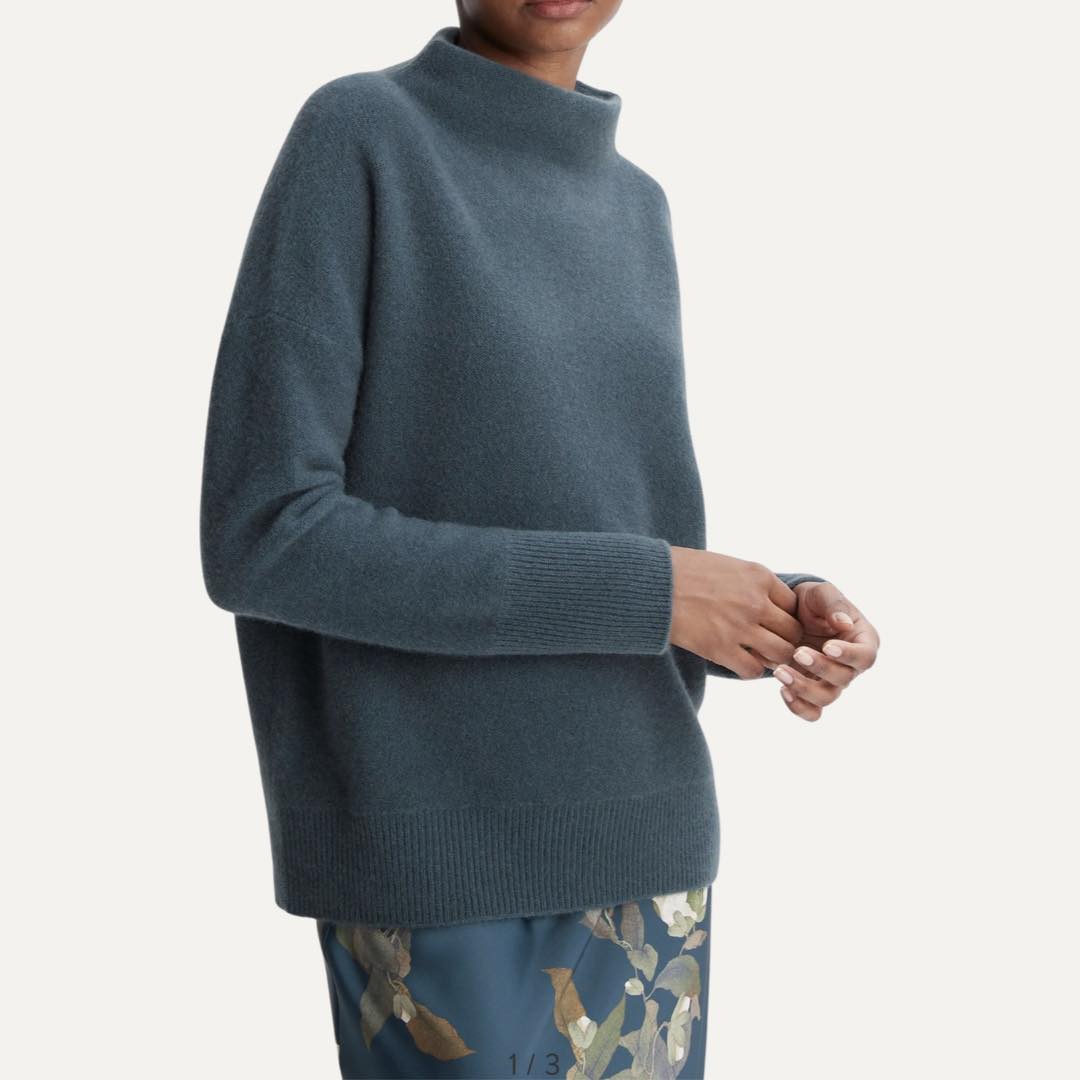 Boiled Cashmere Funnel Neck Pullover by Vince