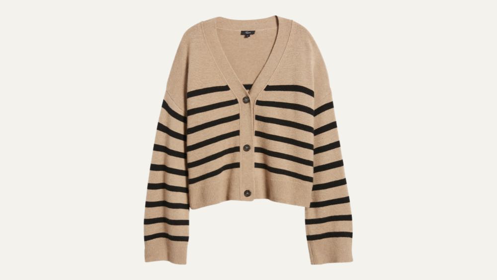 Geneva Stripe Wool Blend Cardigan by Rails