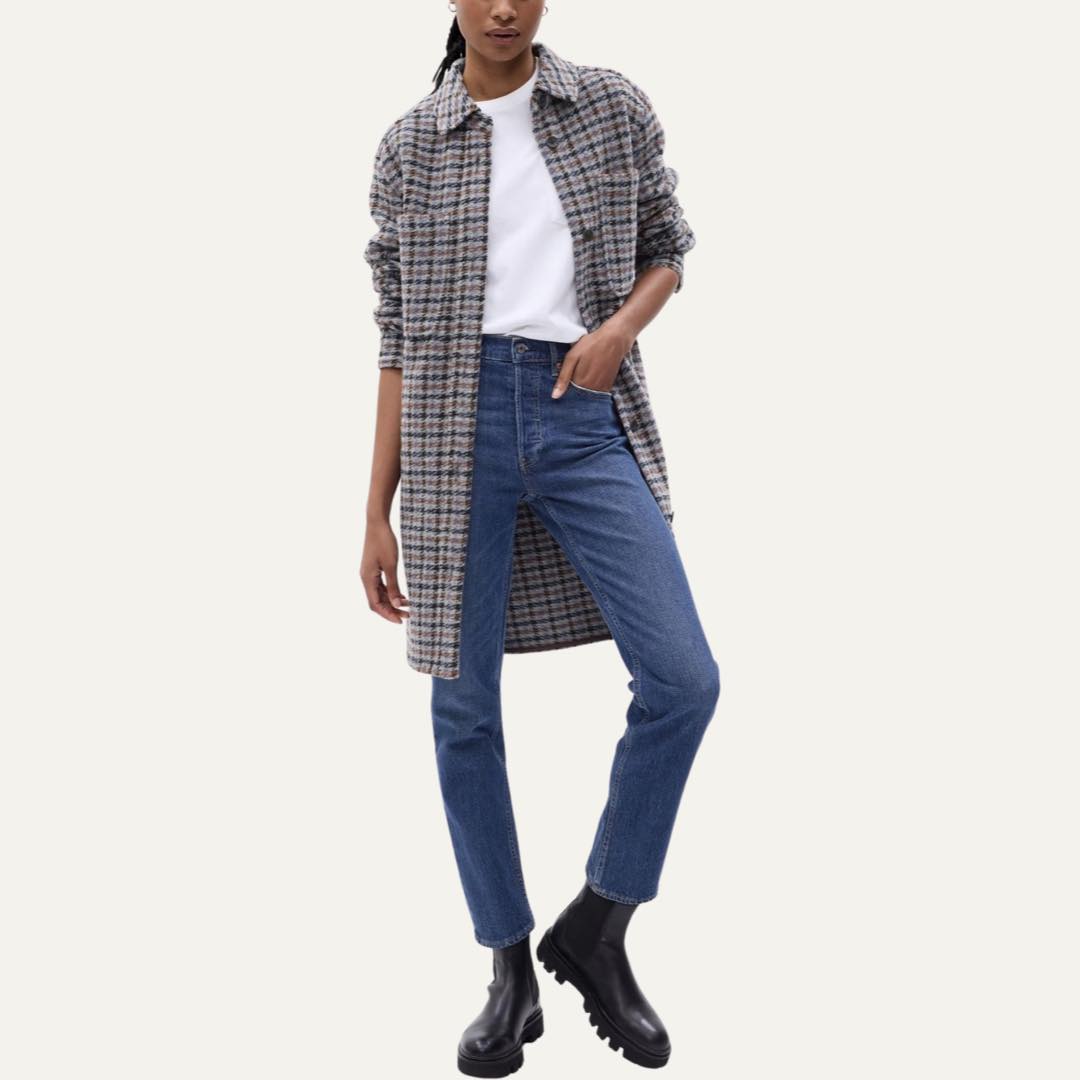 Long Wool Shirt Jacket by GAP