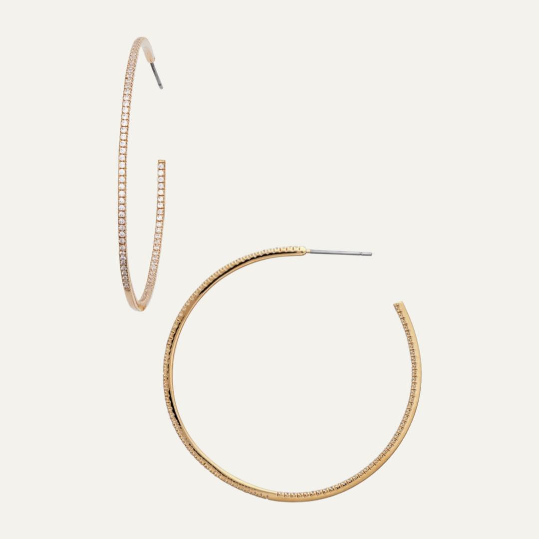 Pavé Cubic Zirconia Hoop Earrings by Nordstrom