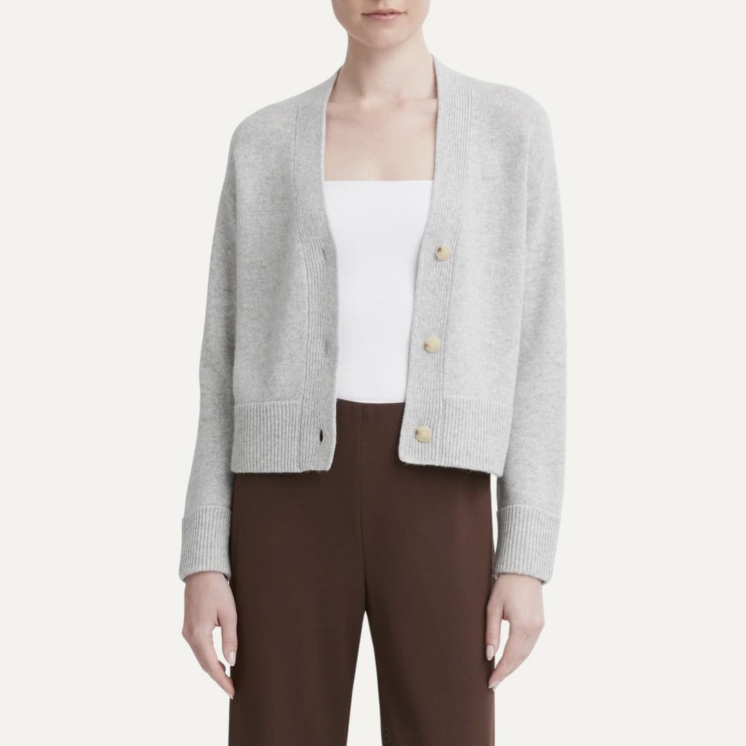 Wool & Cashmere Boxy Cardigan by Vince