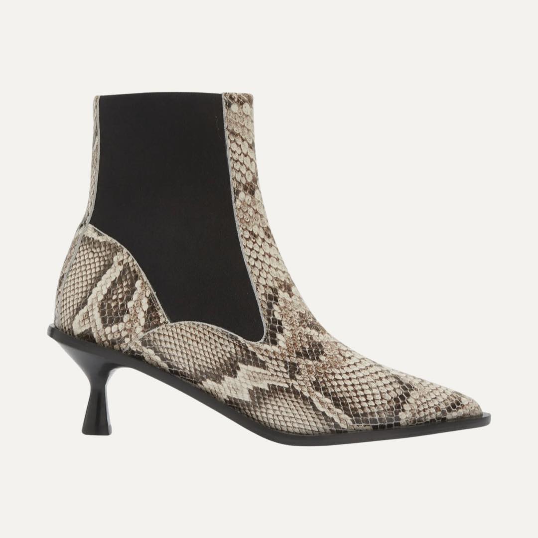 Trino Snakeskin Print Pointed Toe Bootie by ATP Atelier