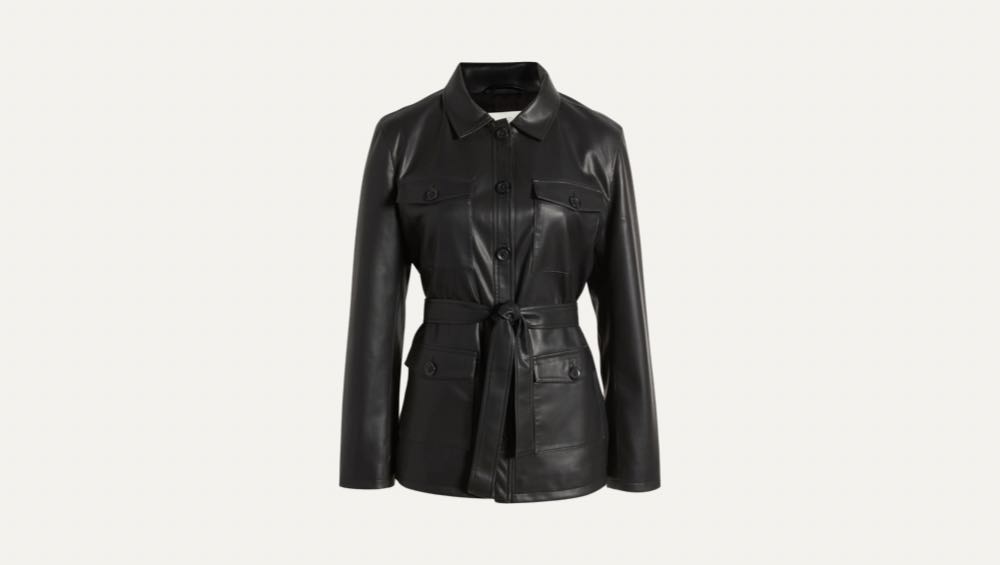 Belted Faux Leather Jacket by Treasure & Bond