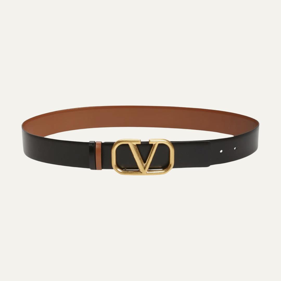 VLOGO Buckle Reversible Leather Belt by Valentino Garavani