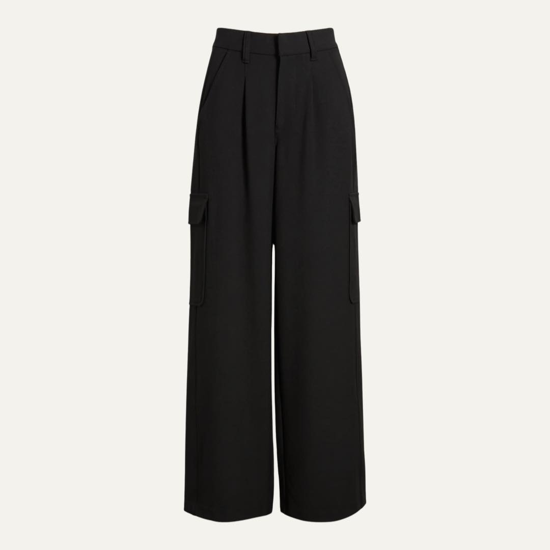 'Ab'Solution Skyrise Pleated Wide Leg Cargo Pants by Wit & Wisdom