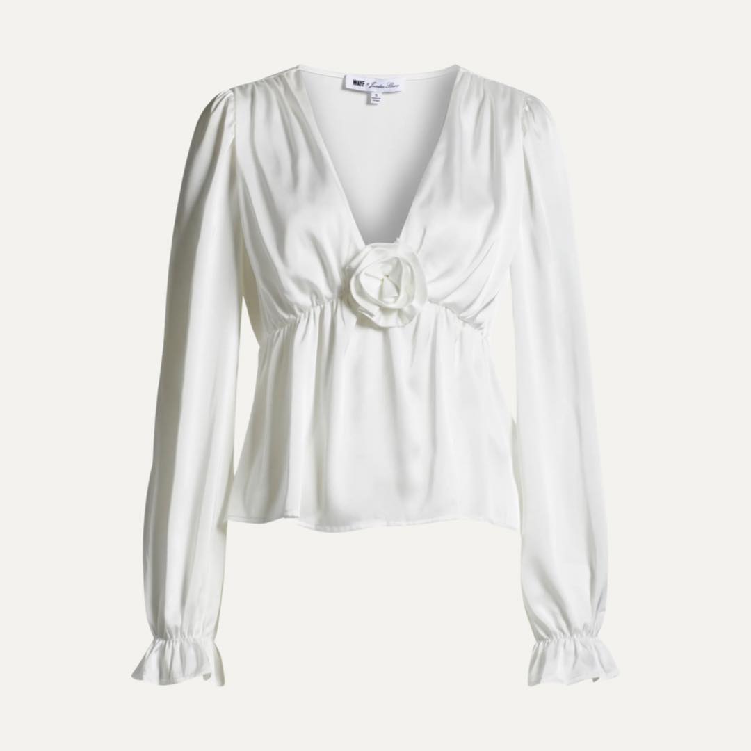 x Jourdan Sloane Candace Long Sleeve Chiffon Top by WAYF