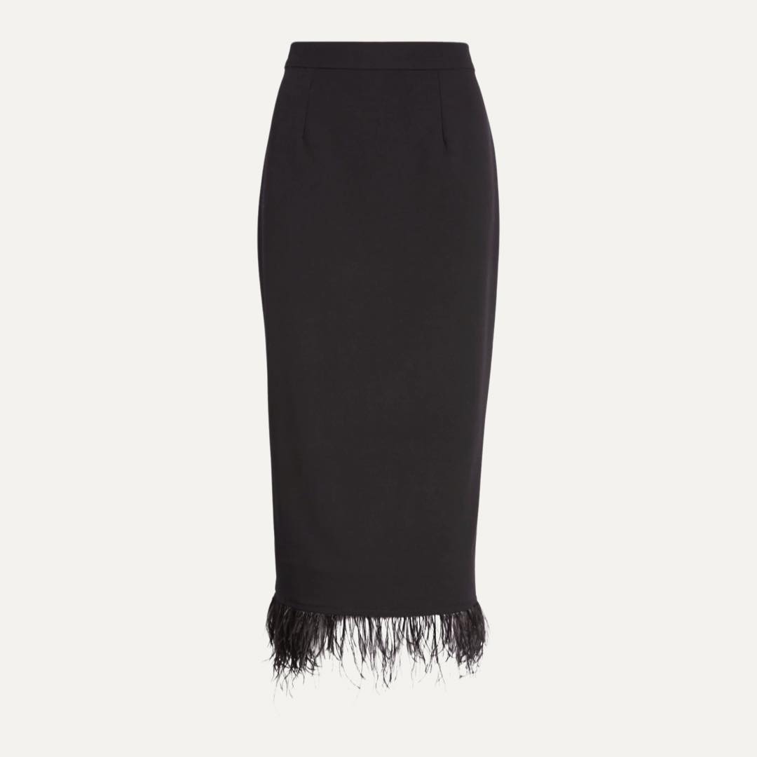 Kismet Feather Trim Midi Skirt by WAYF