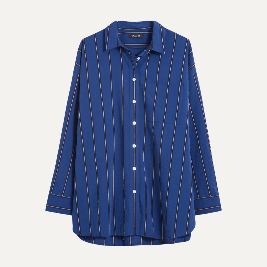 Signature Oversize Poplin Button-Up Shirt by Madewell